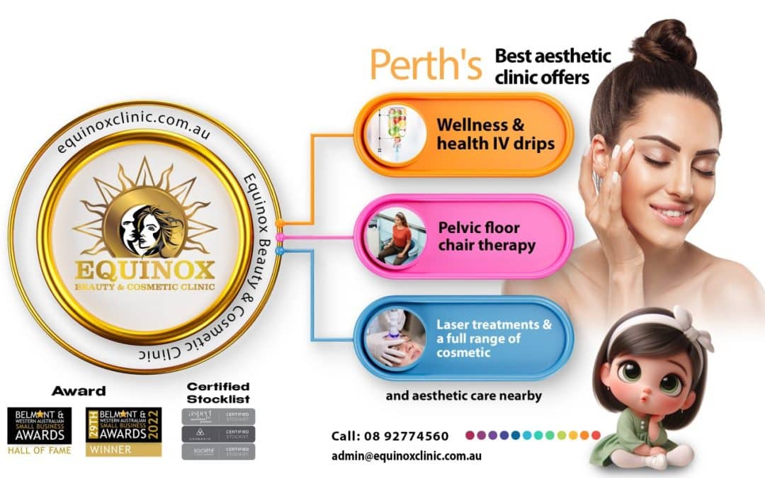 Aesthetic clinic for cosmetic treatments, laser therapy, wellness & health IV, plus pelvic floor chair sessions Perth